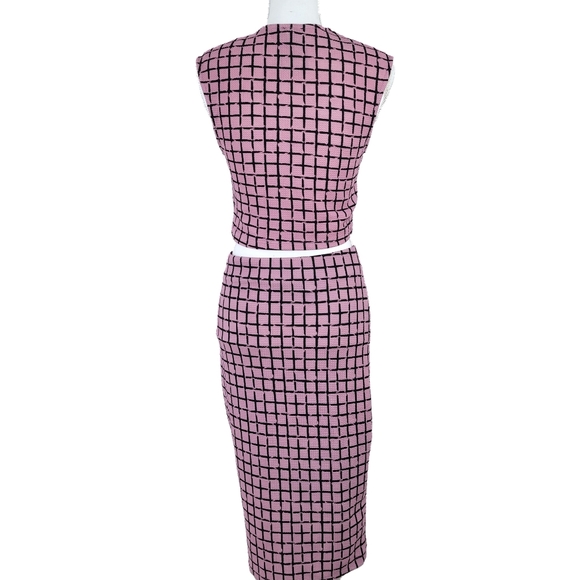 UK2LA Womens Lg. 2 Piece Set Purple Grid Dress - Picture 5 of 8